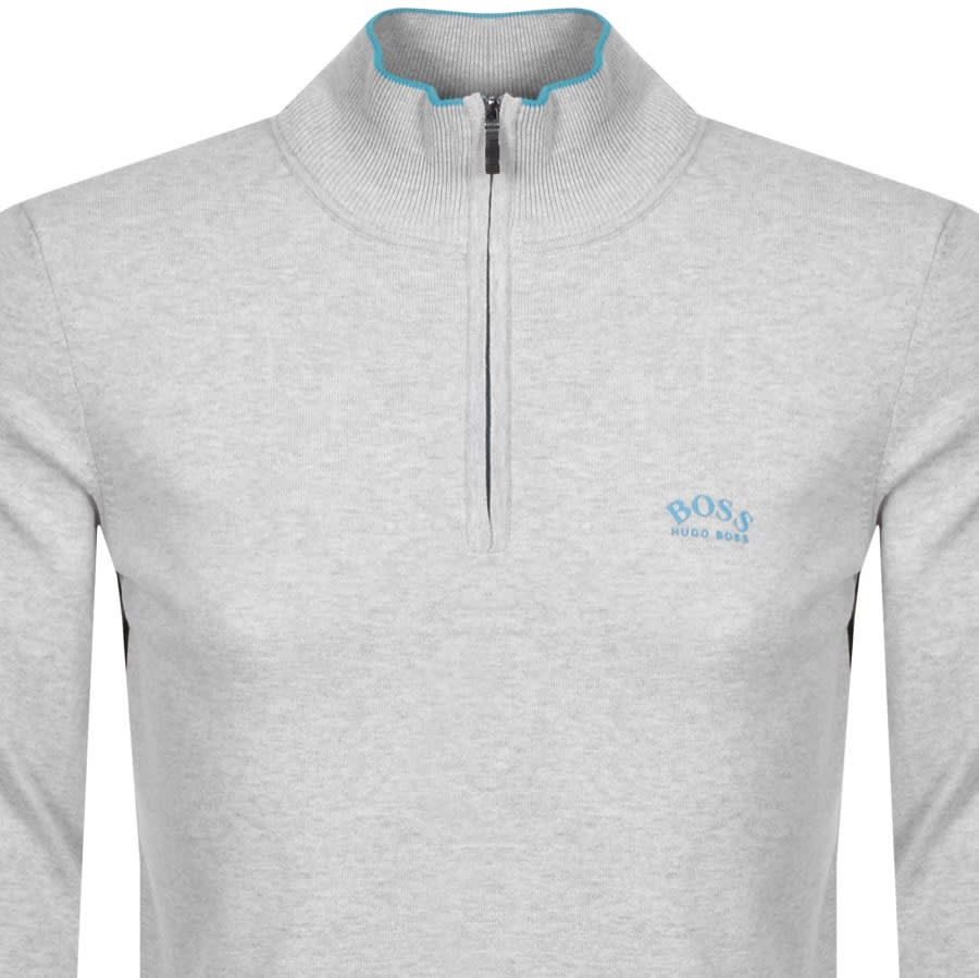 Alternative Image for ProductBOSS Ziston Half Zip Knitted Jumper Grey2